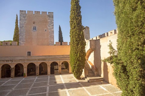 Hotel tourist accommodation in former castle Pousada Castelo de Altivo, Alvito, Baixo Alentejo,