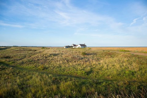 Beach house seaside bungalow called the Beacons at Shingle Street, Suffolk, England, UK