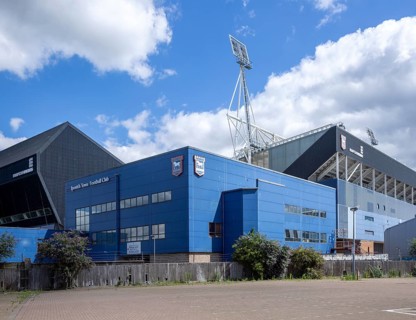 Football ground stadium Ipswich Town Football Club, Ipswich, Suffolk, England, UK view from Russell