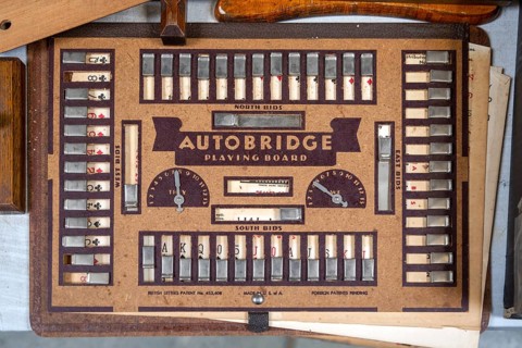 Autobridge playing board vintage product on display at auction room