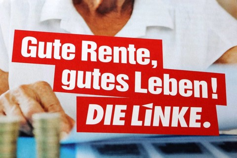 Symbolic image Die Linke: Flyer on the topic of pensions
