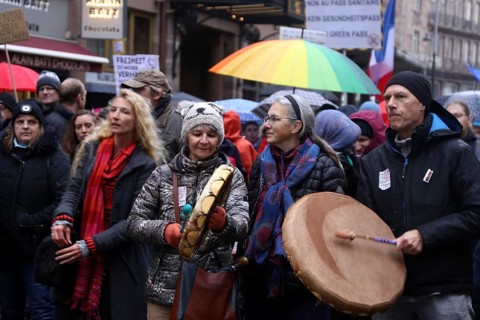 Strasbourg, France: Large demonstration for freedom against the corona measures and the vaccination