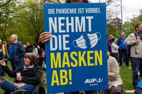 Corona demo in Landau, Palatinate. At the rally, various speakers recapitulated the political