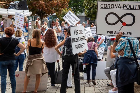 Lateral thinking demo in Darmstadt, Hesse: The demonstration was directed against the corona