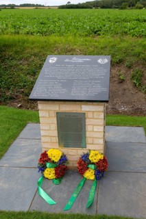 Mid-air tragedy USAAF 447th Bombardment Group 1944 memorial, Hitcham and Kettlebaston, Suffolk,