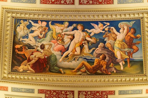 Ceiling design, interior design, Semperoper, Dresden, Saxony, Germany, Europe