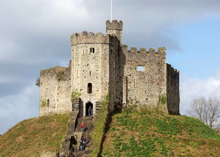 The Norman Keep inside Cardiff castle, Cardiff, South Wales, UK