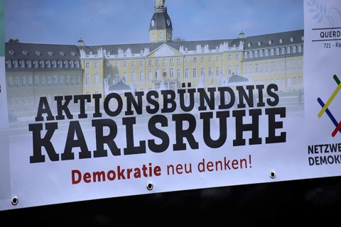 Karlsruhe: Corona protests against the measures taken by the federal government. The protests were