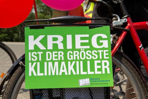 Ramstein 2022 peace camp bicycle demonstration: A bicycle demonstration was held on Sunday under