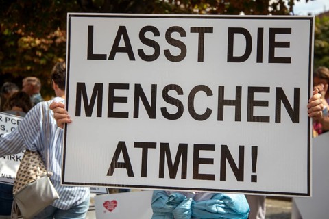 Lateral thinking demo in Darmstadt, Hesse: The demonstration was directed against the corona