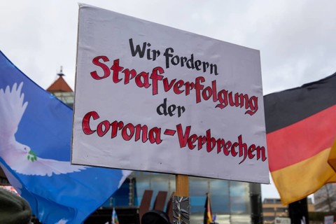 Karlsruhe, 10 December 2023: Large demonstration in favour of reappraisal of the coronavirus