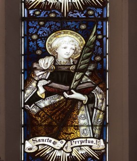 Mary Anne Garrett Memorial stained glass window female martyrs 1897, Church of Saint Margaret,
