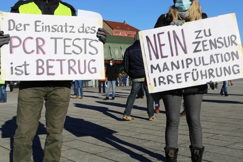 Mannheim: Demonstration against the corona measures. The demonstration was organised by an