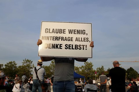 Monday demonstration against the corona measures in Bad Duerkheim under the motto Talking together,