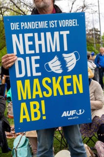 Corona demo in Landau, Palatinate. At the rally, various speakers recapitulated the political