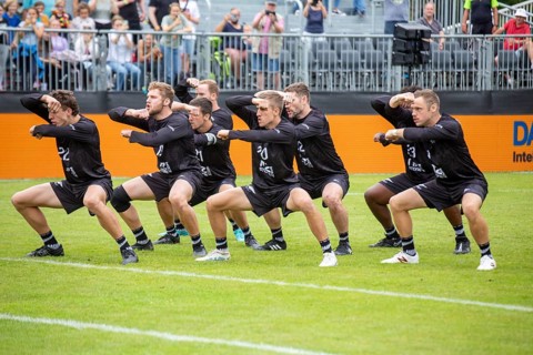 Fistball World Championship from 22 July to 29 July 2023 in Mannheim: Before the match between New