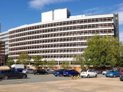 AXA insurance company offices Ipswich, England, UK architects Johns, Slater Haward built 1969