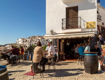 Vinos el Lagar small wine bar shop, Frigiliana, Axarquia, Andalusia, Spain, Europe