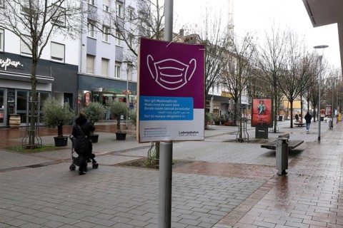 Symbolic of the coronavirus crisis in Germany: the deserted pedestrian zone in Ludwigshafen