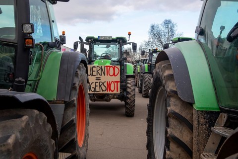 Farmers' protests in Ludwigshafen am Rhein: large demonstration by farmers from the Southern