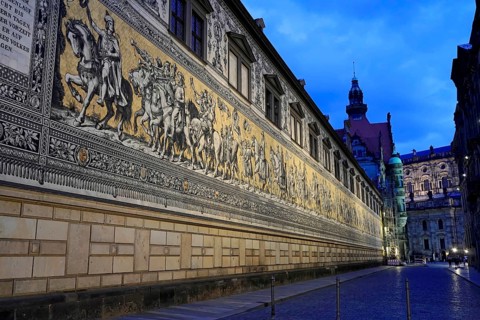 Procession of Princes, consisting of 23, 000 tiles made of Meissen porcelain, on the outer wall of
