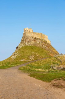 Lindisfarne castle on North Sea coast, Holy Island, Northumberland, England, UK