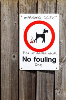 No Fouling warning CCTV dog poo sign, Suffolk, England, UK