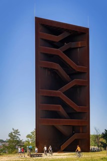 The 30 metre high landmark of the Lusatian Lakeland, the so-called Rusty Nail, was built at the
