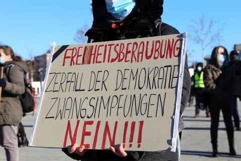 Mannheim: Demonstration against the corona measures. The demonstration was organised by an