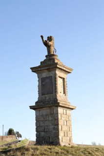 Lion Monument, Etchilhampton, Wiltshire. England, UK commemorates James Long, of Urchfont, 1768, a