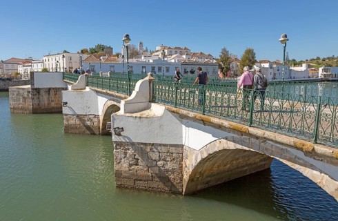 Ponte Romana de Tavira, Roman Bridge spanning the River Gilao, Rio Gilao, present structure dates