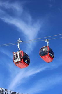 The Schoenjochbahn in the ski area of Serfaus, Fiss, Ladis (Tyrol)