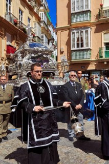 Semana Santa, procession, tourists, festivities in Cadiz, Spain, Europe