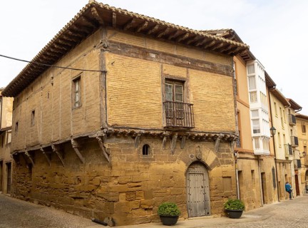 Historic buildings medieval architecture, Plaza Mayor, Briones, La Rioja Alta, Spain medieval