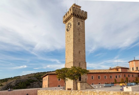 Tower of Mangana, Torre Mangana, on site of Moorish city, Cuenca, Castille La Mancha, Spain, Europe