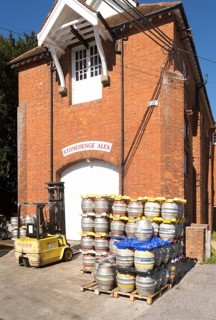 Stonehenge Ales brewery, Netheravon, Wiltshire, England, UK in old electrical power plant building