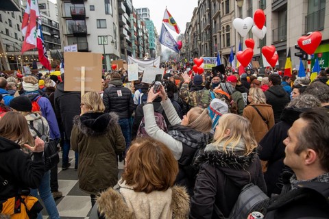 Brussels, 23 January: European demonstration for democracy, organised by the Europeans United