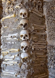 The Chapel of Bones, Capela dos Ossos, city of Evora, Alto Alentejo, Portugal, southern Europe,