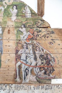 Wenhaston Doom painting from 1490, Suffolk, England, UK