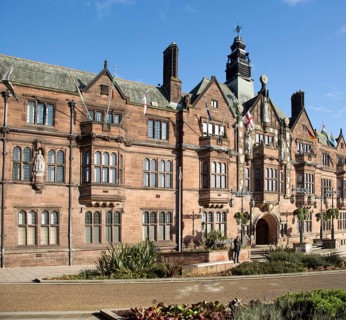 The Council House building opened 1917, Tudor style 20th century architecture, Coventry, England,