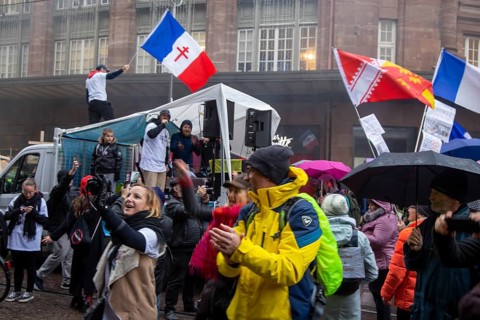Strasbourg, France: Large demonstration for freedom against the corona measures and the vaccination
