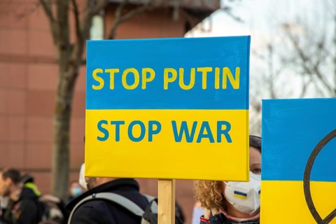 Peace demonstration against the war in Ukraine in the cities of Ludwigshafen and Mannheim with a