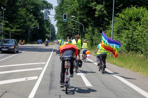 Ramstein 2022 peace camp bicycle demonstration: A bicycle demonstration was held on Sunday under