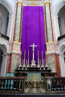 Altar area, Cathedral of St Trinitatis, Altar, Nave, Dresden, Free State of Saxony, Germany, Europe
