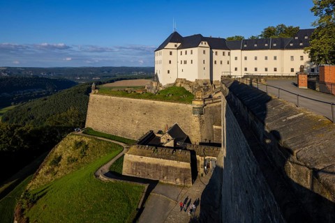 Koenigstein Fortress in Saxon Switzerland. Georgenburg Castle, Koenigstein, Saxony, Germany, Europe