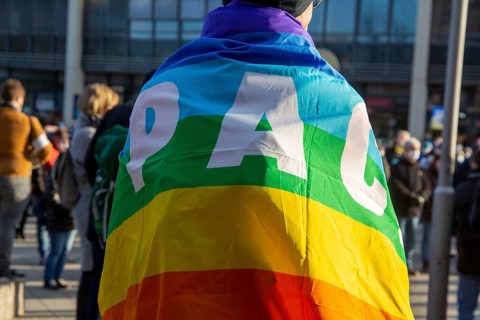Peace demonstration against the war in Ukraine in the cities of Ludwigshafen and Mannheim with a