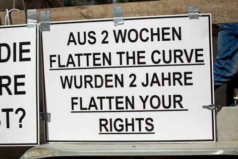 Lateral thinking demo in Darmstadt, Hesse: The demonstration was directed against the corona