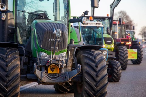 Farmers' protests in the southern Palatinate near Landau: near Hochstadt, farmers blocked a lane of