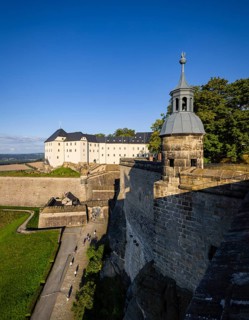 Koenigstein Fortress in Saxon Switzerland. Georgenburg Castle, Koenigstein, Saxony, Germany, Europe