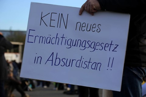 Karlsruhe: Corona protests against the measures taken by the federal government. The protests were